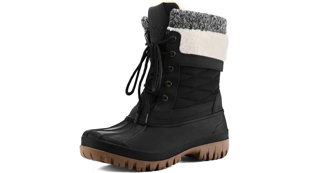 fur lined waterproof snow boots