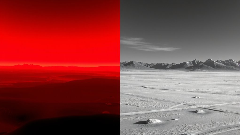 red and infrared wavelengths