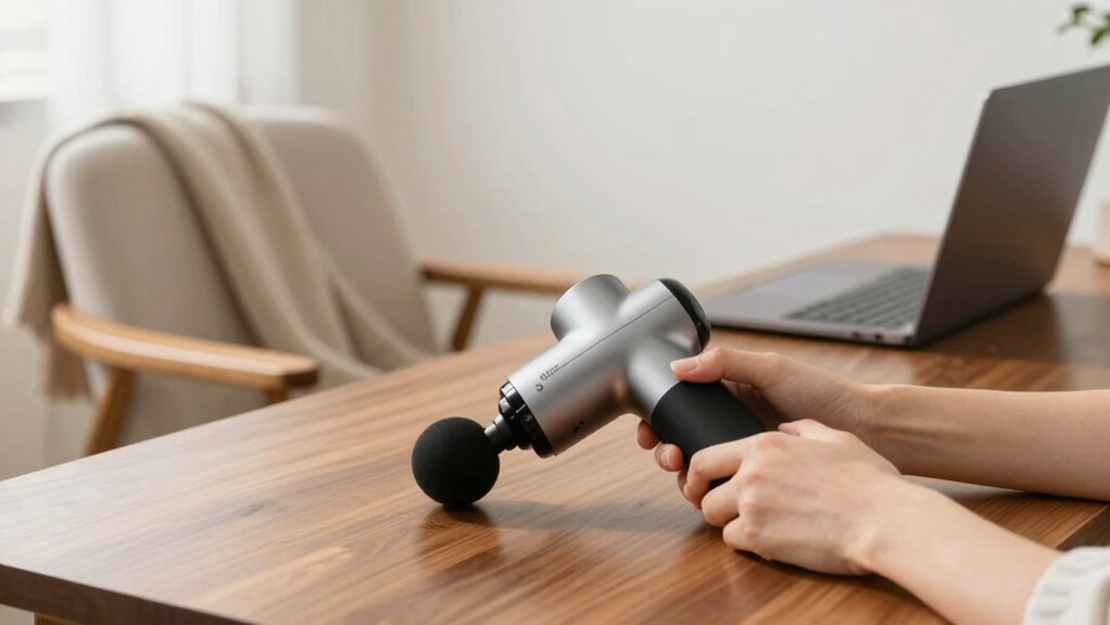 desk relief with massage gun